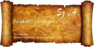 Szakáll Alex névjegykártya