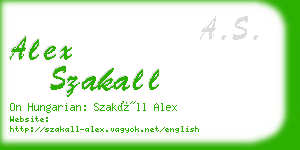 alex szakall business card